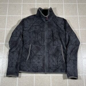 Womens Nike ACG Jacket Black/Gray Geometric Print Fleece Reversible